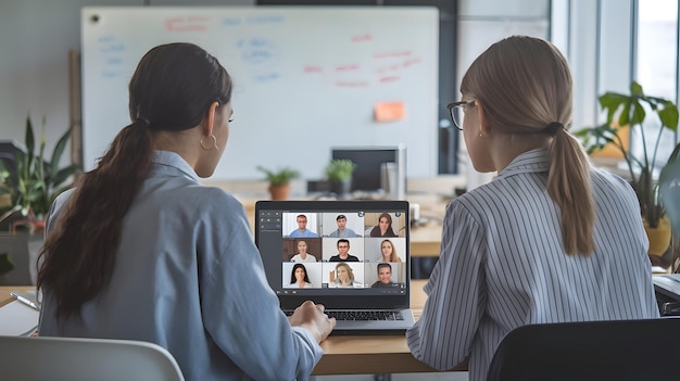 a group of people are looking at a laptop screen with the words quot people quot on it