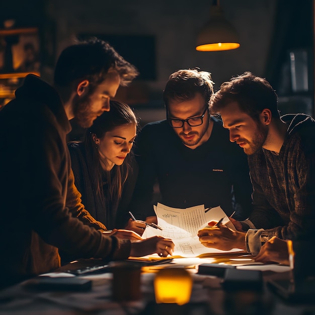 a group of people are looking at a piece of paper that says quot the word quot