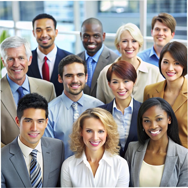 a group of people are posing for a photo in front of a laptop