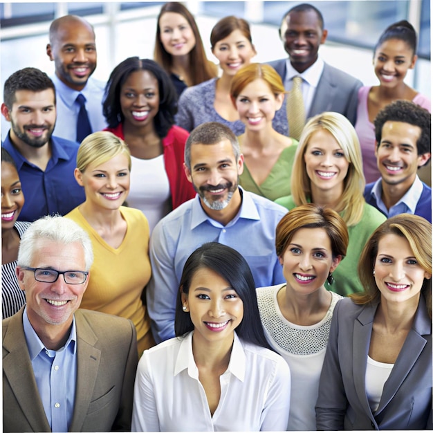 a group of people are posing for a photo in front of a laptop