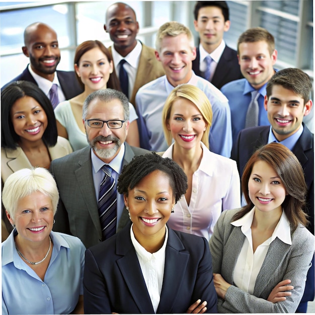 a group of people are posing for a photo in front of a laptop