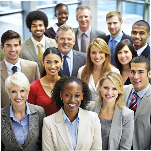 a group of people are posing for a photo in front of a laptop