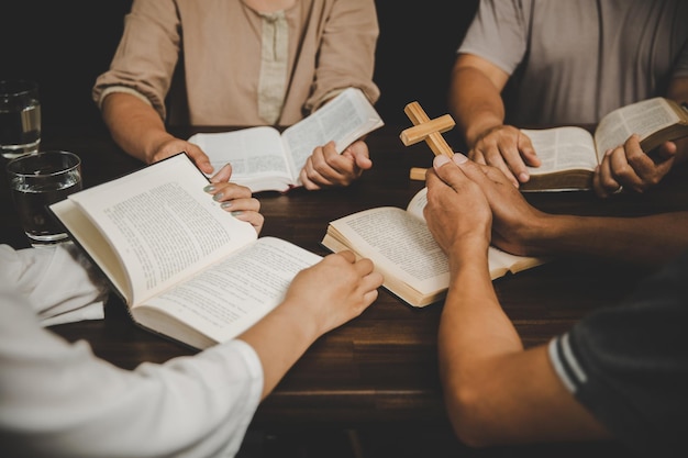 Group of people are reading the bible