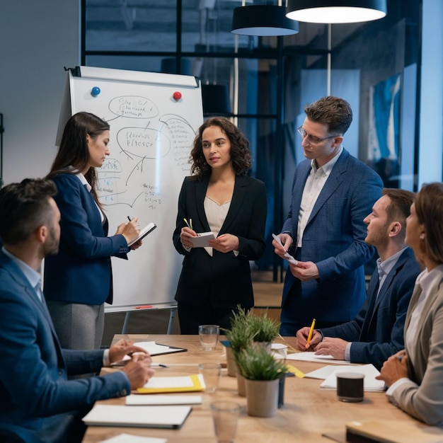 a group of people are sitting around a table with a white board that says quot the word quot on it