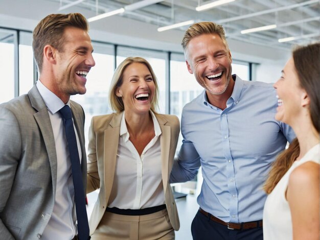 Photo a group of people are smiling and laughing together