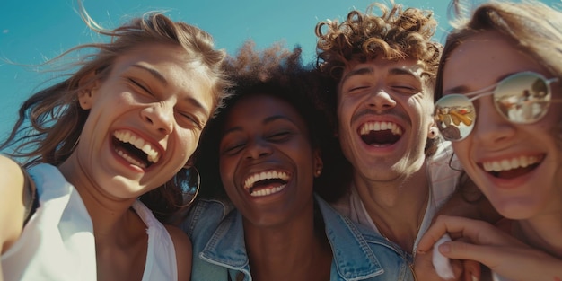 Photo a group of people are smiling and laughing together