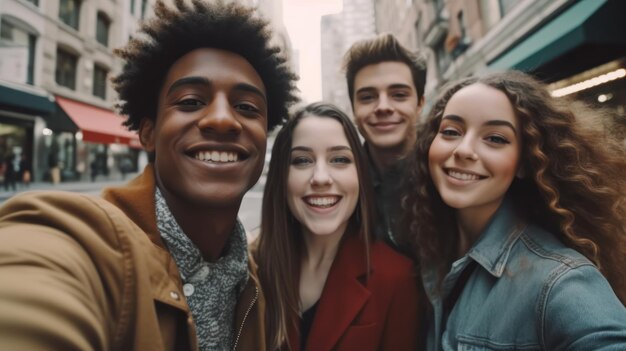 A group of people are smiling and posing for a photo.