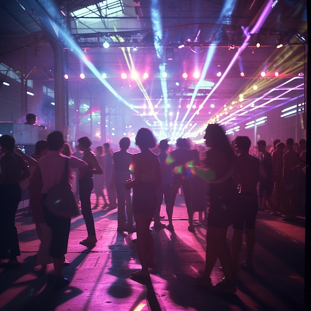 a group of people are standing in a dance area with the word quot on the bottom quot