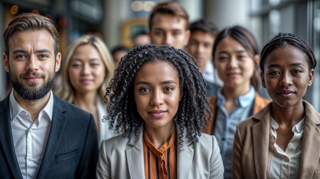 Photo a group of people are standing in front of a sign that says quot natural quot