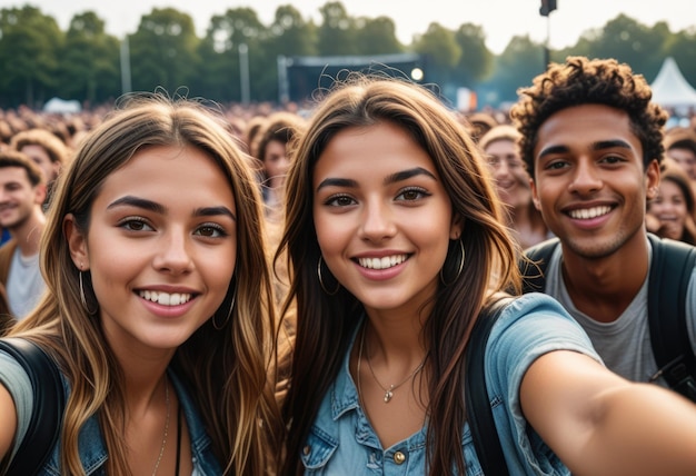 a group of people are taking a photo with their camera