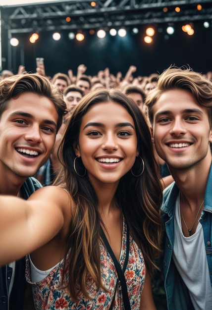 a group of people are taking a photo with their phones up