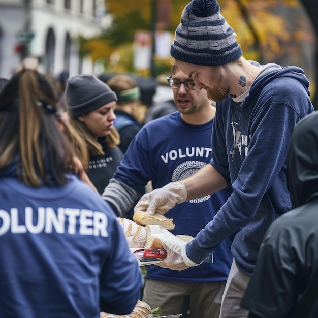 Photo a group of people are wearing shirts that say volunteering