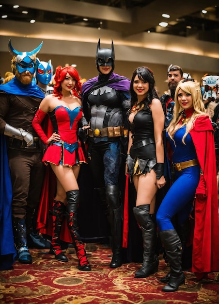 a group of people dressed up and posing for a photo