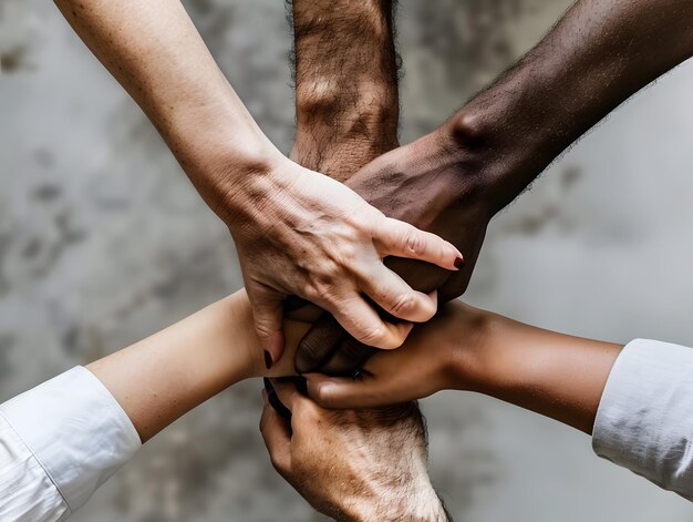 A group of people holding hands in unity and support Friendship day