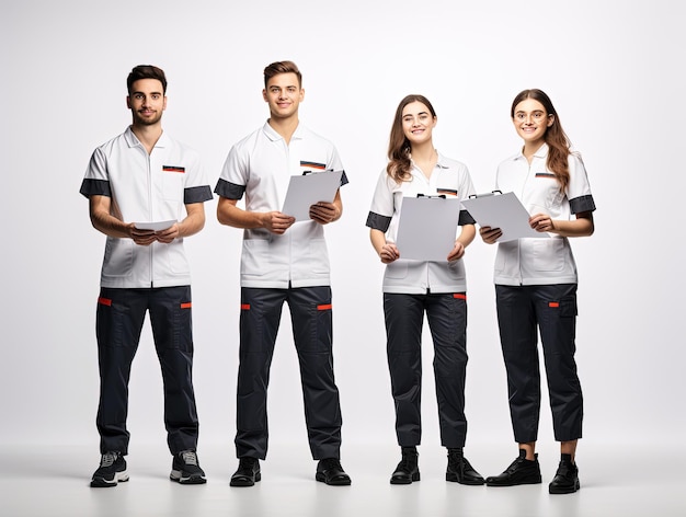 a group of people holding papers and one of them has the word quot team quot on it