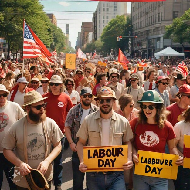 a group of people holding signs that say day day day day day