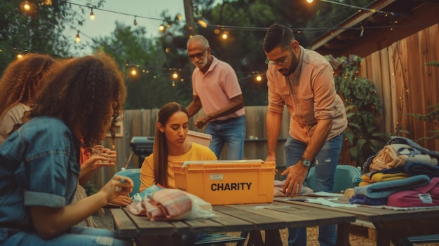 Photo group of people participating in a charity event