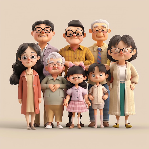 a group of people posing for a photo with a family of grandparents