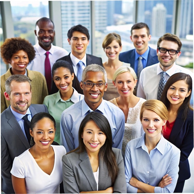 a group of people posing for a photo with the word quot business quot on the top