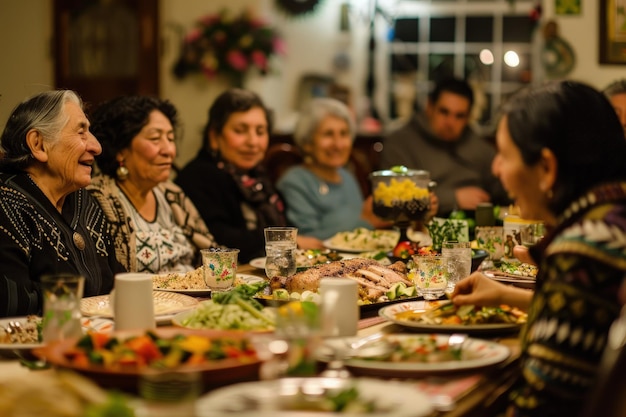 A group of people sitting around a dinner table