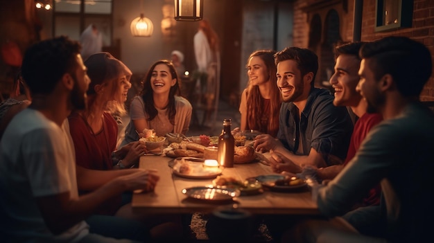 Group of People Sitting Around Wooden Table Ramandan