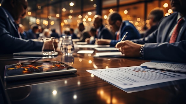 A group of people sitting at a table