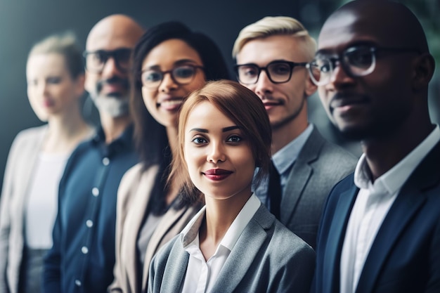 A group of people standing in a line