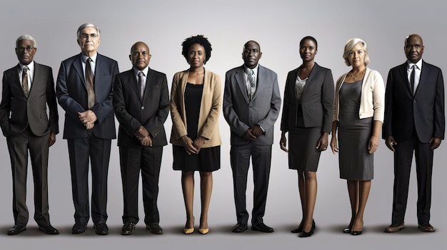 A group of people standing in a line