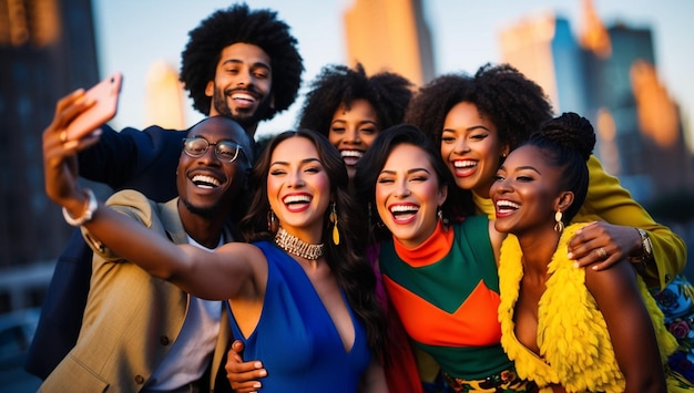 group of people taking a photo with a camera