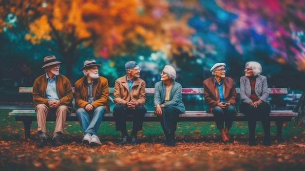 Group of people talking at park