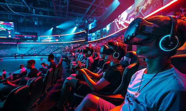 Photo a group of people in a theater with 3d glasses on their heads