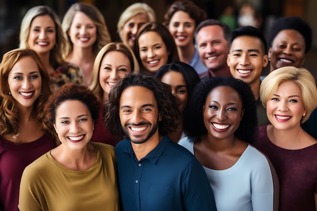 a group of people with a background of different people