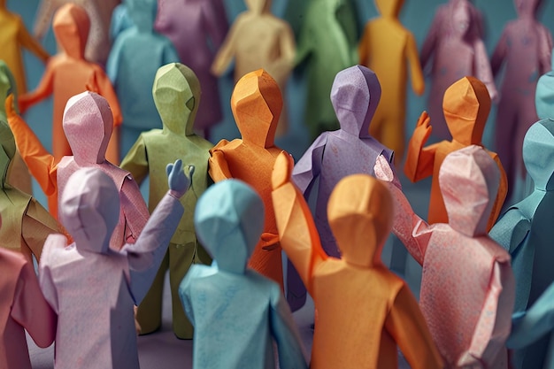 a group of people with different colored women in colorful dresses