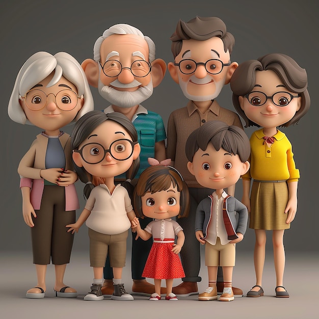 a group of people with glasses and a girl with a dress on