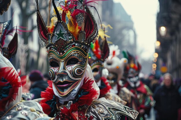 a group of people with masks that say  carnival