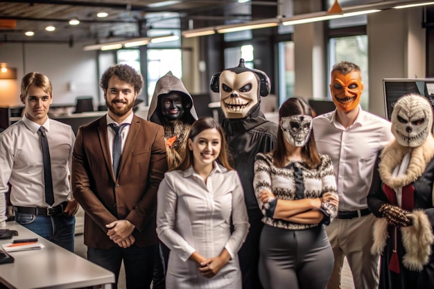 a group of people with masks that say quot scary quot