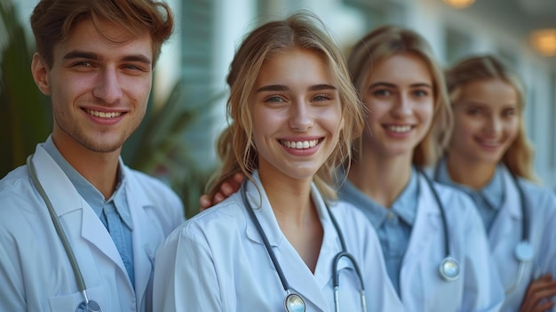 Photo a group of people with a stethoscope around their neck