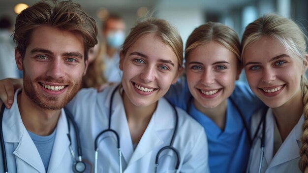 Photo a group of people with a stethoscope on their neck