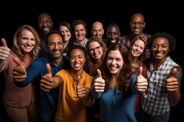 a group of people with thumbs up and smile on their face