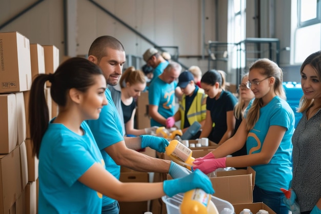 Photo group of people working in charitable foundation