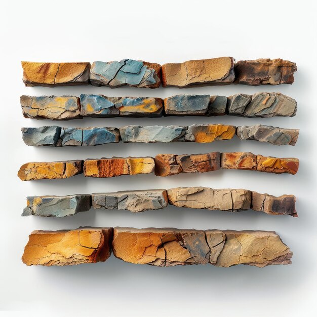 Photo group of pieces of wood with different colors