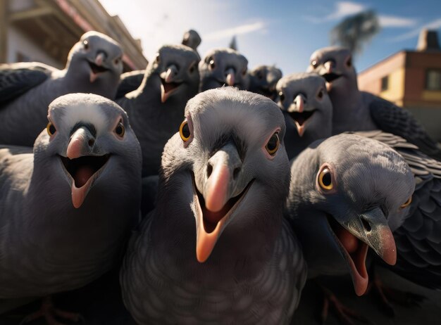 A group of pigeons