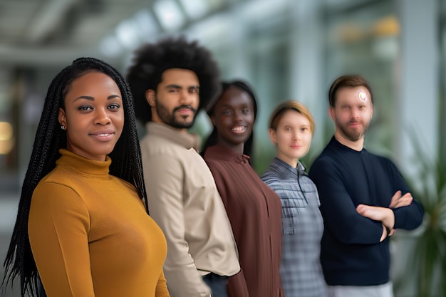 Group portrait of smiling business people