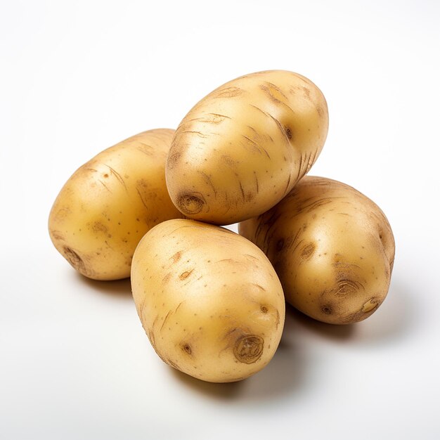 a group of potatoes with a brown spot on the bottom.