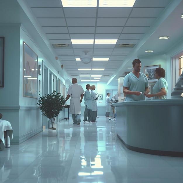 Photo group of professional doctors working together in a hospital