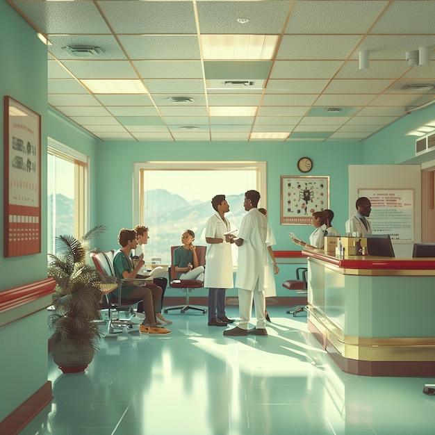 Photo group of professional doctors working together in a hospital