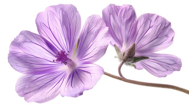 a group of purple flowers with a brown stem