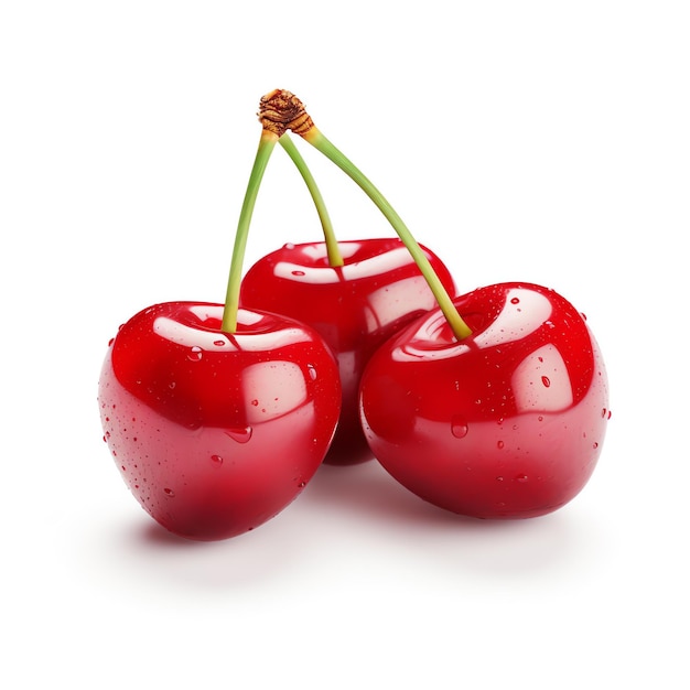 a group of red cherries