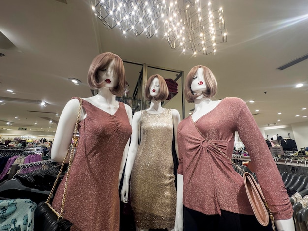 Group of Sexy Mannequin Model with hot cloths in mall Female Body Mannequin images