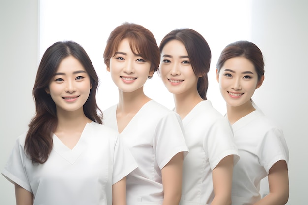 A group of skincare clinic worker smile